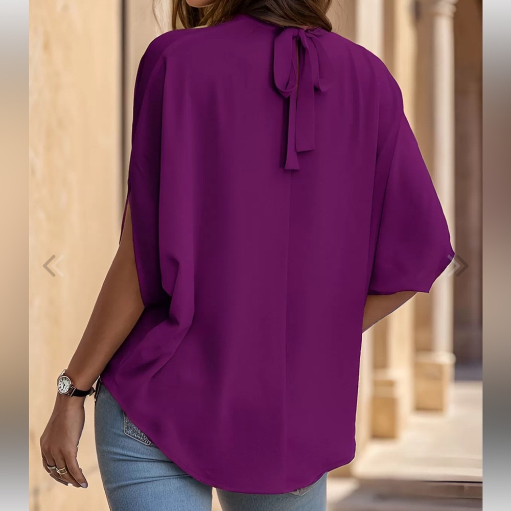 Beautiful Purple Batwing Sleeve Blouse! NWT! - Picture 5 of 5